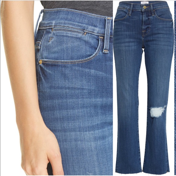 Frame Le High Raw Hem Ankle Straight Leg Jeans NWT - Picture 2 of 11